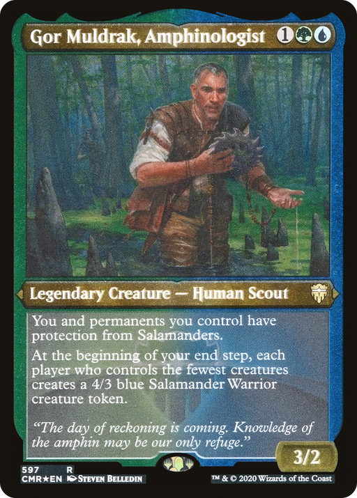 Gor Muldrak, Amphinologist (CMR-597) [Commander Legends] Etched Foil MTG Single Wizards of the Coast
