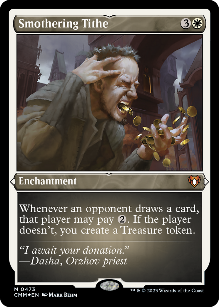 Smothering Tithe (Foil Etched) (CMM-473) [Commander Masters] Foil MTG Single Wizards of the Coast