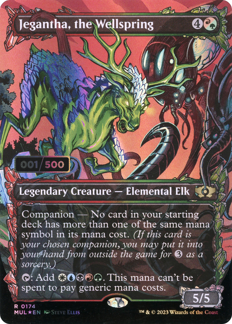 Jegantha, the Wellspring (Serial Numbered) (MUL-174) [Multiverse Legends] (Showcase) (Borderless) Foil MTG Single Wizards of the Coast