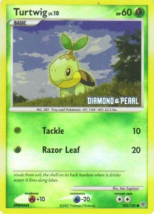 Turtwig - 103/130 [Diamond & Pearl] () Reverse Holofoil [Promos: Burger King Promos] Pokemon Single Pokémon