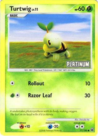 Turtwig - 77/100 [Platinum] () Reverse Holofoil [Promos: Burger King Promos] Pokemon Single Pokémon
