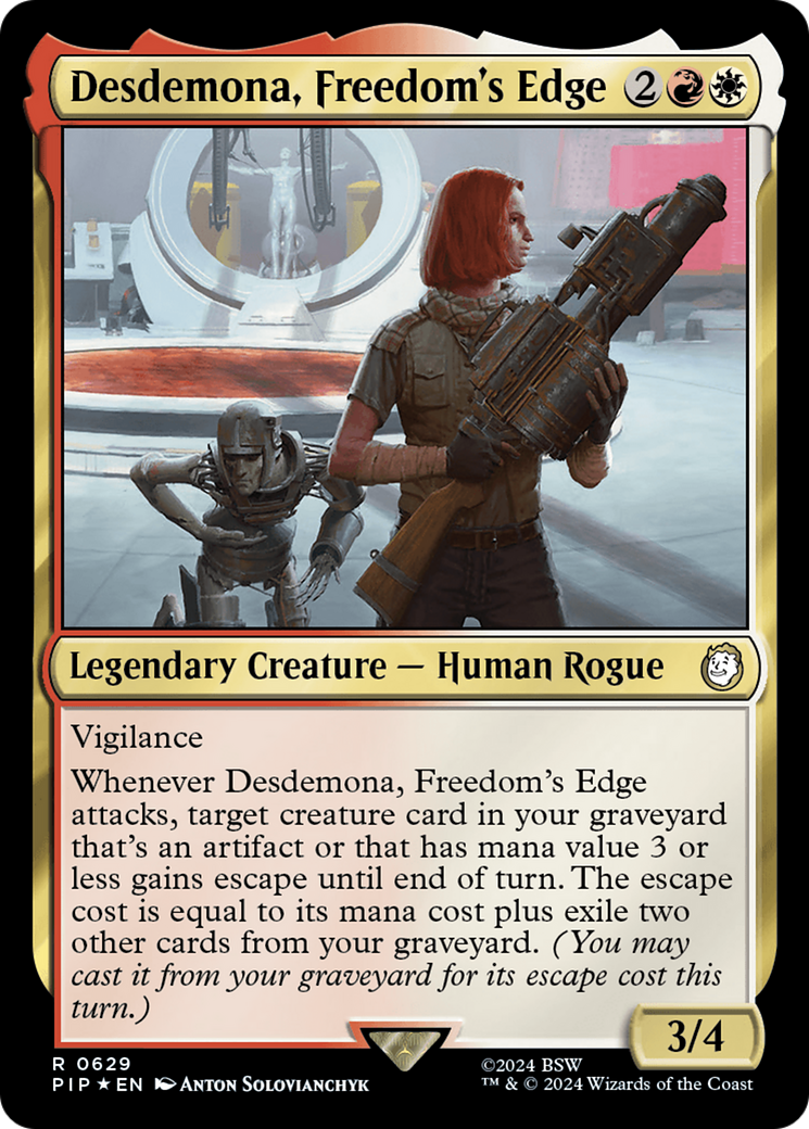 Desdemona, Freedom's Edge (Surge Foil) (PIP-629) [Fallout] Foil MTG Single Wizards of the Coast