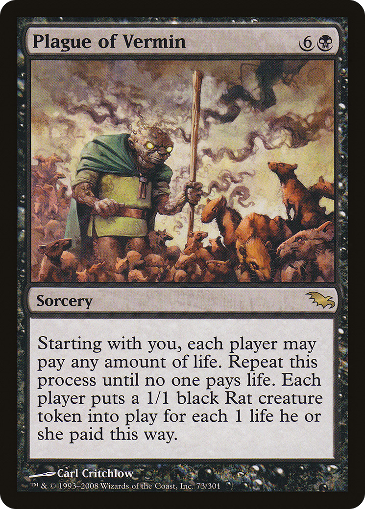 Plague of Vermin (SHM-073) [Shadowmoor] Foil MTG Single Wizards of the Coast