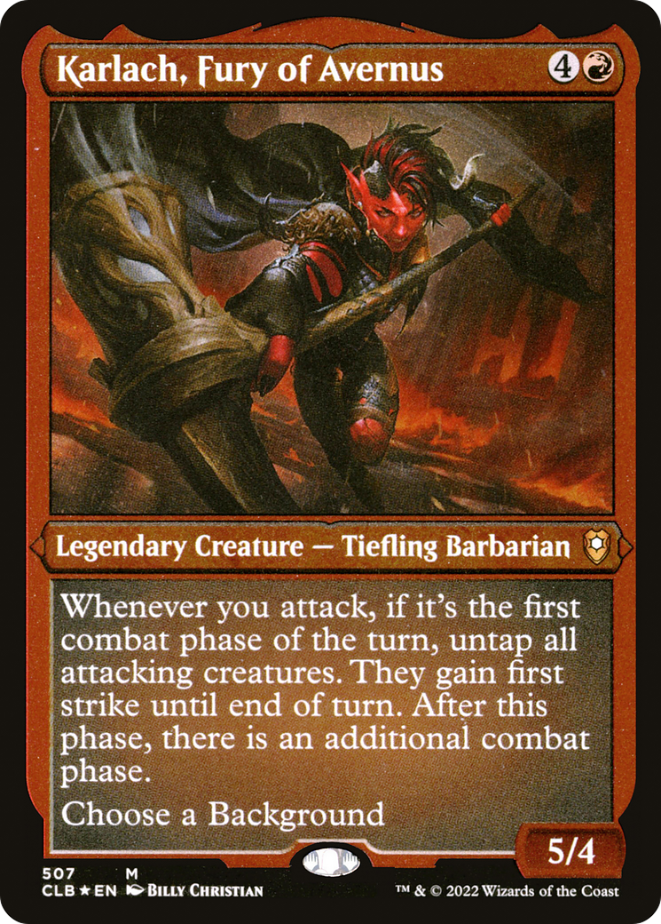 Karlach, Fury of Avernus (CLB-507) [Commander Legends: Battle for Baldur's Gate] Etched Foil MTG Single Wizards of the Coast