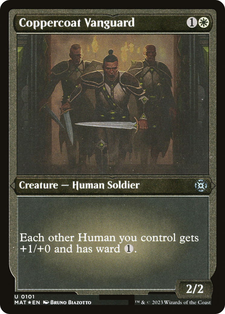Coppercoat Vanguard (MAT-101) [March of the Machine: The Aftermath] Etched Foil MTG Single Wizards of the Coast