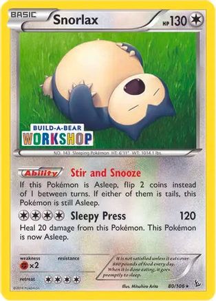 Snorlax - 80/106 (Build-a-Bear Workshop Exclusive) [Misc: Cards & Products] Pokemon Single Pokémon