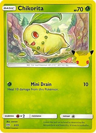 Chikorita - 2/25 (2/25) Holofoil [Promos: McDonalds 25th Anniversary Promos] Pokemon Single Pokémon