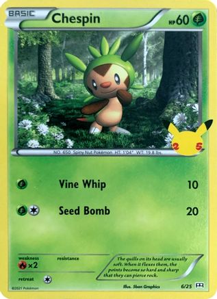 Chespin - 6/25 (6/25) [Promos: McDonalds 25th Anniversary Promos] Pokemon Single Pokémon