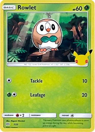 Rowlet - 7/25 (7/25) Holofoil [Promos: McDonalds 25th Anniversary Promos] Pokemon Single Pokémon