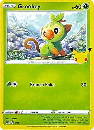 Grookey - 8/25 (8/25) [Promos: McDonalds 25th Anniversary Promos] Pokemon Single Pokémon