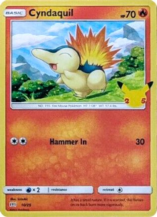 Cyndaquil - 10/25 (10/25) - [Promos: McDonalds 25th Anniversary Promos] Pokemon Single Pokémon