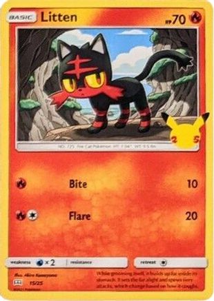 Litten - 15/25 (15/25) Holofoil [Promos: McDonalds 25th Anniversary Promos] Pokemon Single Pokémon