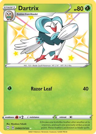 Dartrix (SV002/122) Holofoil [SWSH: Shining Fates Shiny Vault] Pokemon Single Pokémon