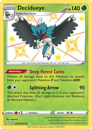 Decidueye (SV003/122) Holofoil [SWSH: Shining Fates Shiny Vault] Pokemon Single Pokémon