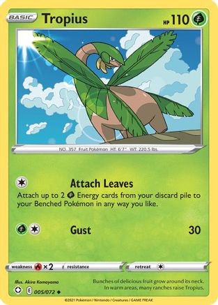 Tropius (5/72) Reverse Holofoil [SWSH: Shining Fates] Pokemon Single Pokémon