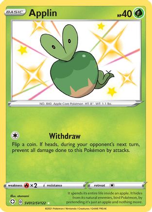 Applin (SV012/122) Holofoil [SWSH: Shining Fates Shiny Vault] Pokemon Single Pokémon