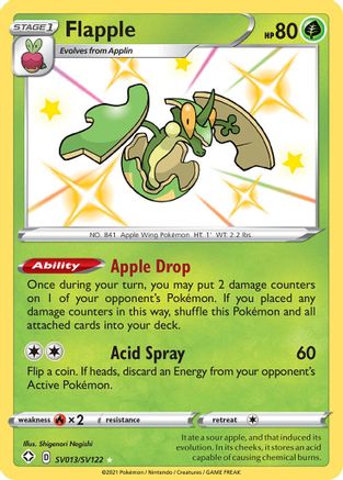 Flapple (SV013/122) Holofoil [SWSH: Shining Fates Shiny Vault] Pokemon Single Pokémon