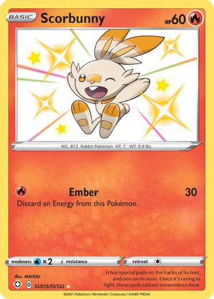 Scorbunny SV015/122 Holofoil [SWSH: Shining Fates Shiny Vault] Pokemon Single Pokémon