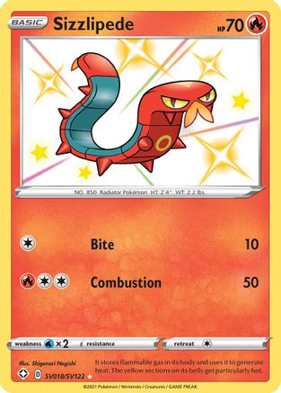 Sizzlipede SV018/122 Holofoil [SWSH: Shining Fates Shiny Vault] Pokemon Single Pokémon