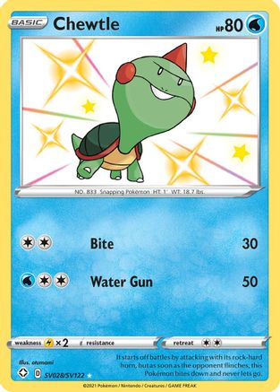 Chewtle (SV028/122) Holofoil [SWSH: Shining Fates Shiny Vault] Pokemon Single Pokémon