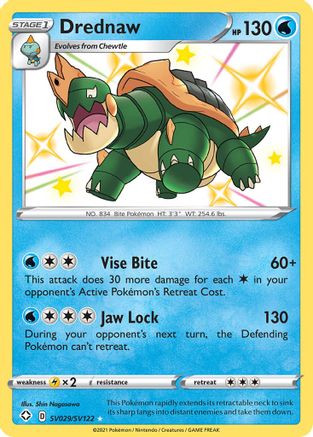 Drednaw (SV029/122) Holofoil [SWSH: Shining Fates Shiny Vault] Pokemon Single Pokémon