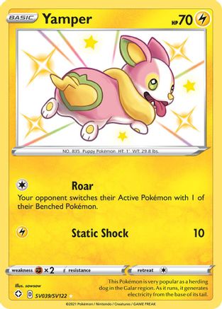 Yamper (SV039/122) Holofoil [SWSH: Shining Fates Shiny Vault] Pokemon Single Pokémon