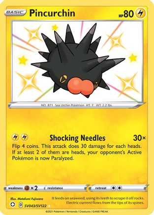 Pincurchin (SV043/122) Holofoil [SWSH: Shining Fates Shiny Vault] Pokemon Single Pokémon