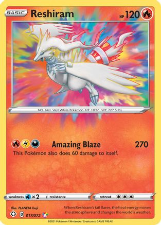 Reshiram 17/72 Holofoil [SWSH: Shining Fates] Pokemon Single Pokémon