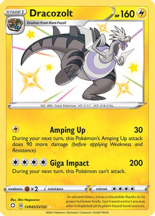 Dracozolt (SV045/122) Holofoil [SWSH: Shining Fates Shiny Vault] Pokemon Single Pokémon