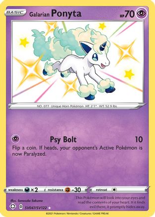 Galarian Ponyta (SV047/122) Holofoil [SWSH: Shining Fates Shiny Vault] Pokemon Single Pokémon