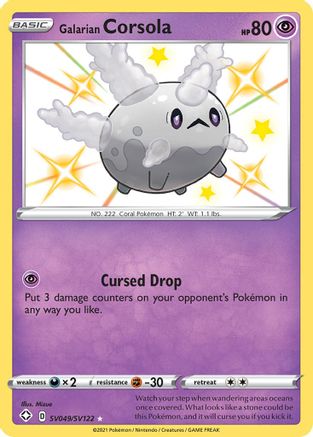Galarian Corsola (SV049/122) Holofoil [SWSH: Shining Fates Shiny Vault] Pokemon Single Pokémon