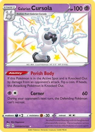 Galarian Cursola (SV050/122) Holofoil [SWSH: Shining Fates Shiny Vault] Pokemon Single Pokémon