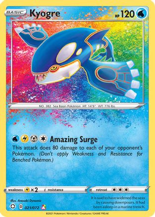 Kyogre 21/72 Holofoil [SWSH: Shining Fates] Pokemon Single Pokémon