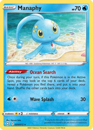 Manaphy (24/72) Reverse Holofoil [SWSH: Shining Fates] Pokemon Single Pokémon