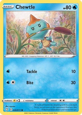 Chewtle (26/72) Reverse Holofoil [SWSH: Shining Fates] Pokemon Single Pokémon