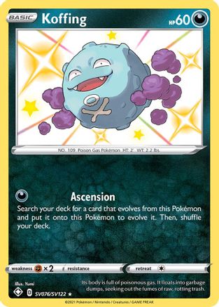 Koffing SV076/122 Holofoil [SWSH: Shining Fates Shiny Vault] Pokemon Single Pokémon