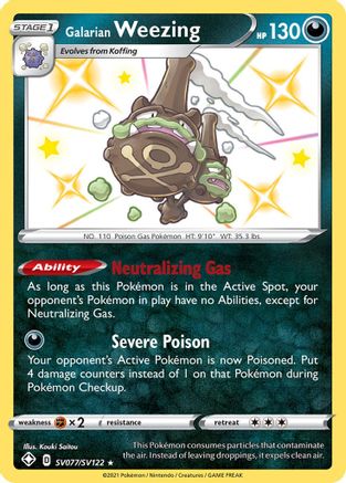 Galarian Weezing (SV077/122) Holofoil [SWSH: Shining Fates Shiny Vault] Pokemon Single Pokémon