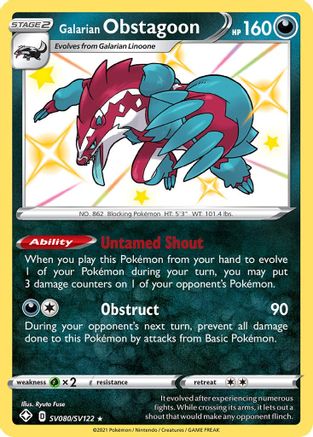 Galarian Obstagoon (SV080/122) Holofoil [SWSH: Shining Fates Shiny Vault] Pokemon Single Pokémon