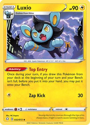 Luxio (32/72) Reverse Holofoil [SWSH: Shining Fates] Pokemon Single Pokémon