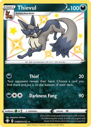 Thievul SV082/122 Holofoil [SWSH: Shining Fates Shiny Vault] Pokemon Single Pokémon