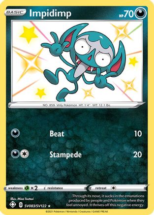 Impidimp SV083/122 Holofoil [SWSH: Shining Fates Shiny Vault] Pokemon Single Pokémon