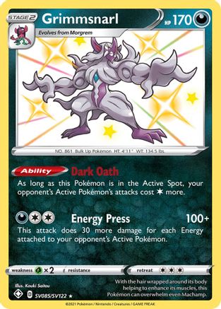 Grimmsnarl SV085/122 Holofoil [SWSH: Shining Fates Shiny Vault] Pokemon Single Pokémon