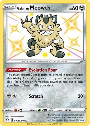 Galarian Meowth (SV086/122) Holofoil [SWSH: Shining Fates Shiny Vault] Pokemon Single Pokémon