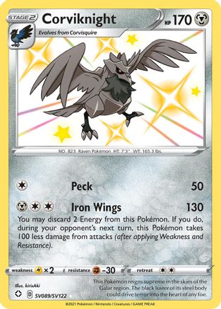 Corviknight (SV089/122) Holofoil [SWSH: Shining Fates Shiny Vault] Pokemon Single Pokémon
