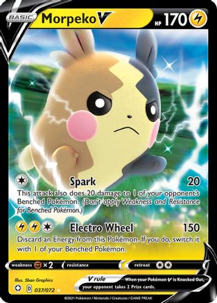 Morpeko V (37/72) Holofoil [SWSH: Shining Fates] Pokemon Single Pokémon
