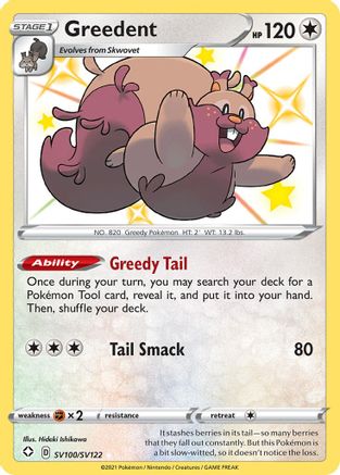 Greedent SV100/122 Holofoil [SWSH: Shining Fates Shiny Vault] Pokemon Single Pokémon