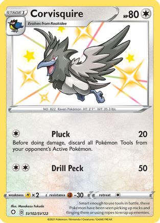 Corvisquire (SV102/122) Holofoil [SWSH: Shining Fates Shiny Vault] Pokemon Single Pokémon