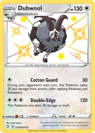Dubwool (SV104/122) Holofoil [SWSH: Shining Fates Shiny Vault] Pokemon Single Pokémon