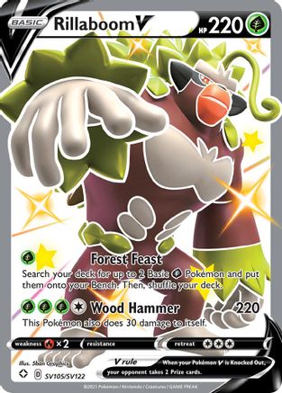 Rillaboom V SV105/122 Holofoil [SWSH: Shining Fates Shiny Vault] Pokemon Single Pokémon