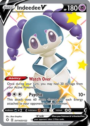 Indeedee V (SV114/122) Holofoil [SWSH: Shining Fates Shiny Vault] Pokemon Single Pokémon